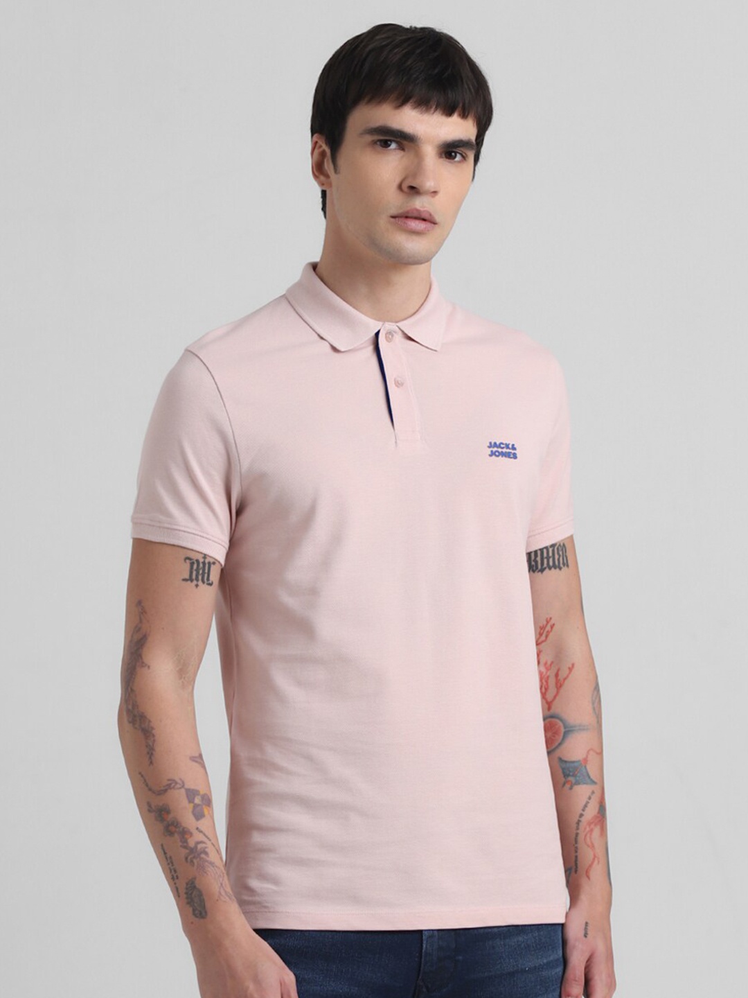 

Jack & Jones Polo Collar Slim Fit Pure Cotton T-shirt, Pink