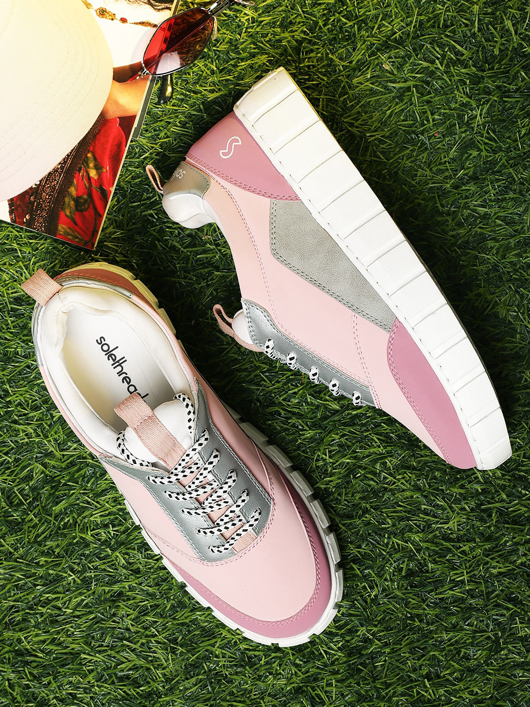 

SOLETHREADS REBEL Women STELLAR Colourblocked Anti-Skid Sneakers, Pink