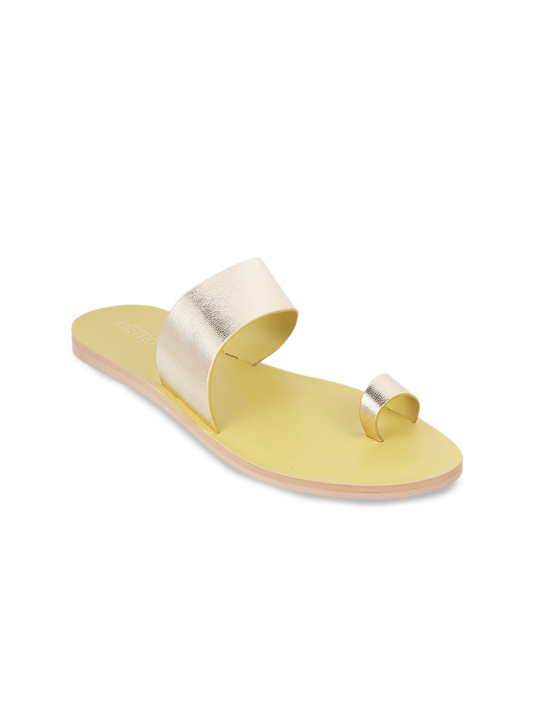 

Metro Textured One Toe Flats, Gold