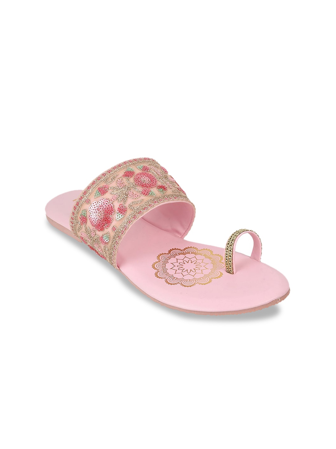 

Metro Sequin Embellished One Toe Flats, Pink