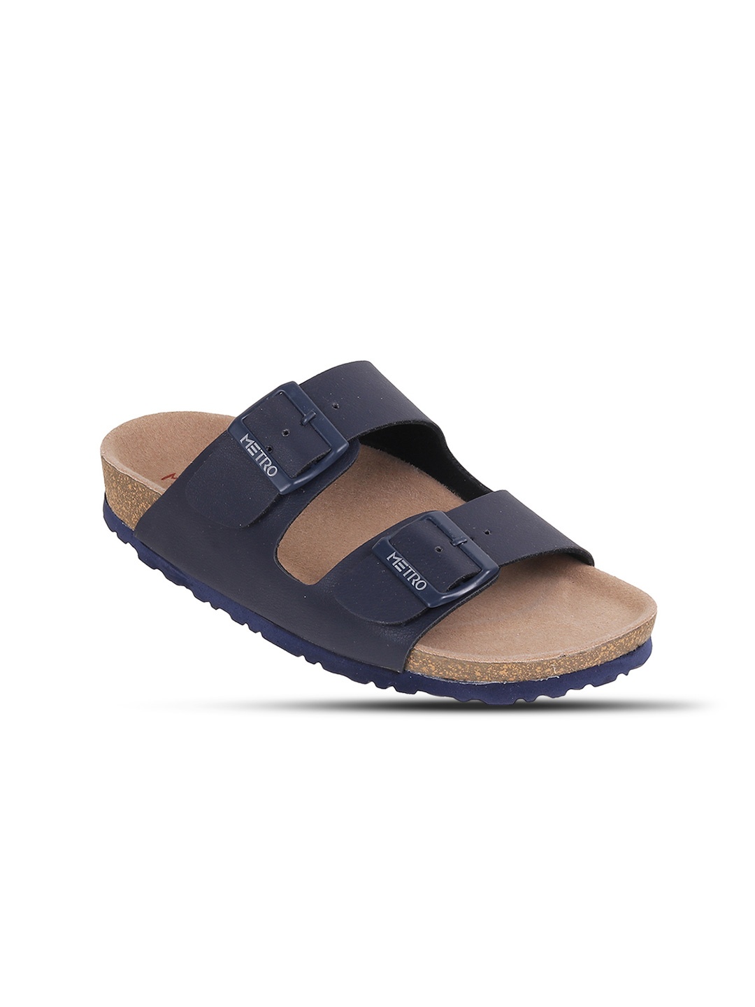 

Metro Double Straps Open Toe Flats, Navy blue