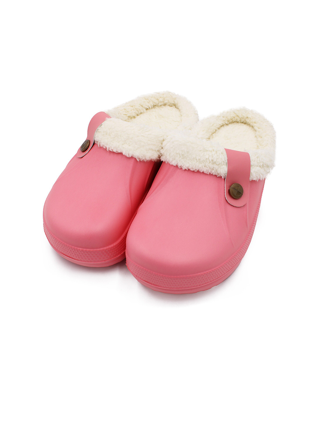

JENNA Women Fur Comfort Winter Room Slippers, Pink