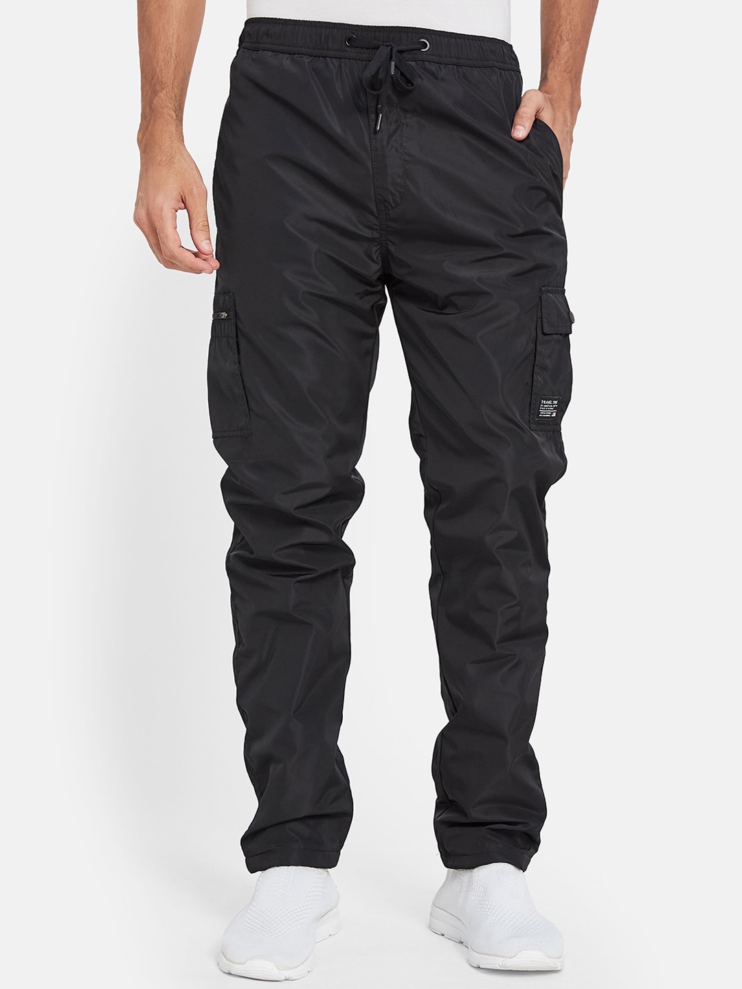 

Octave Men Mid-Rise Cotton Track Pants, Black