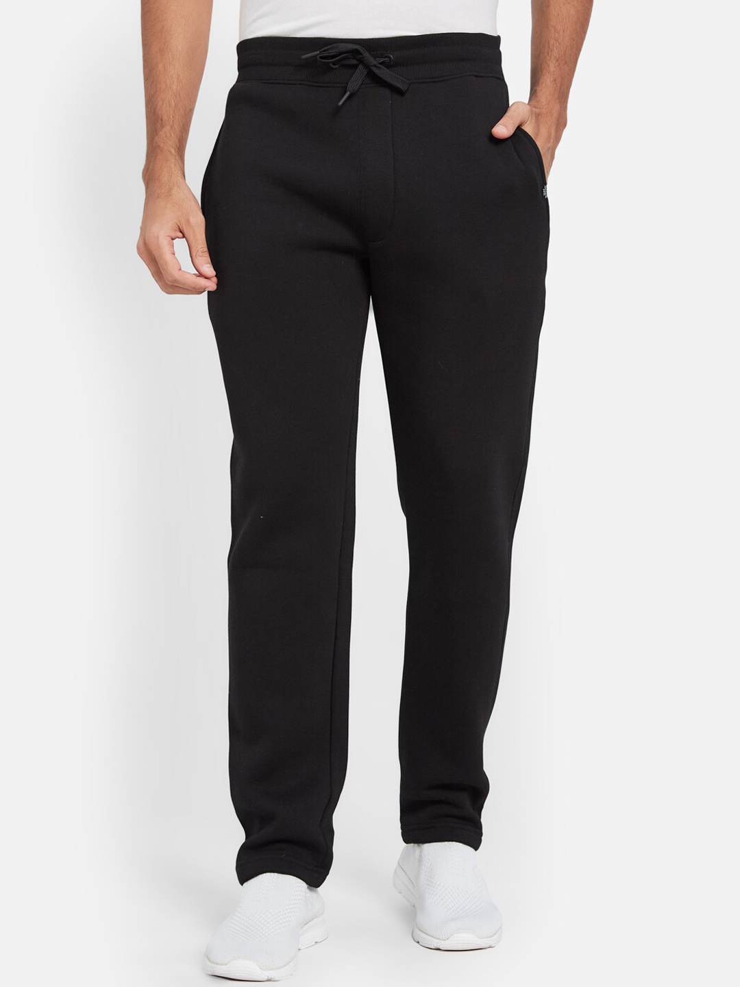

Octave Men Fleece Mid-Rise Track Pants, Black