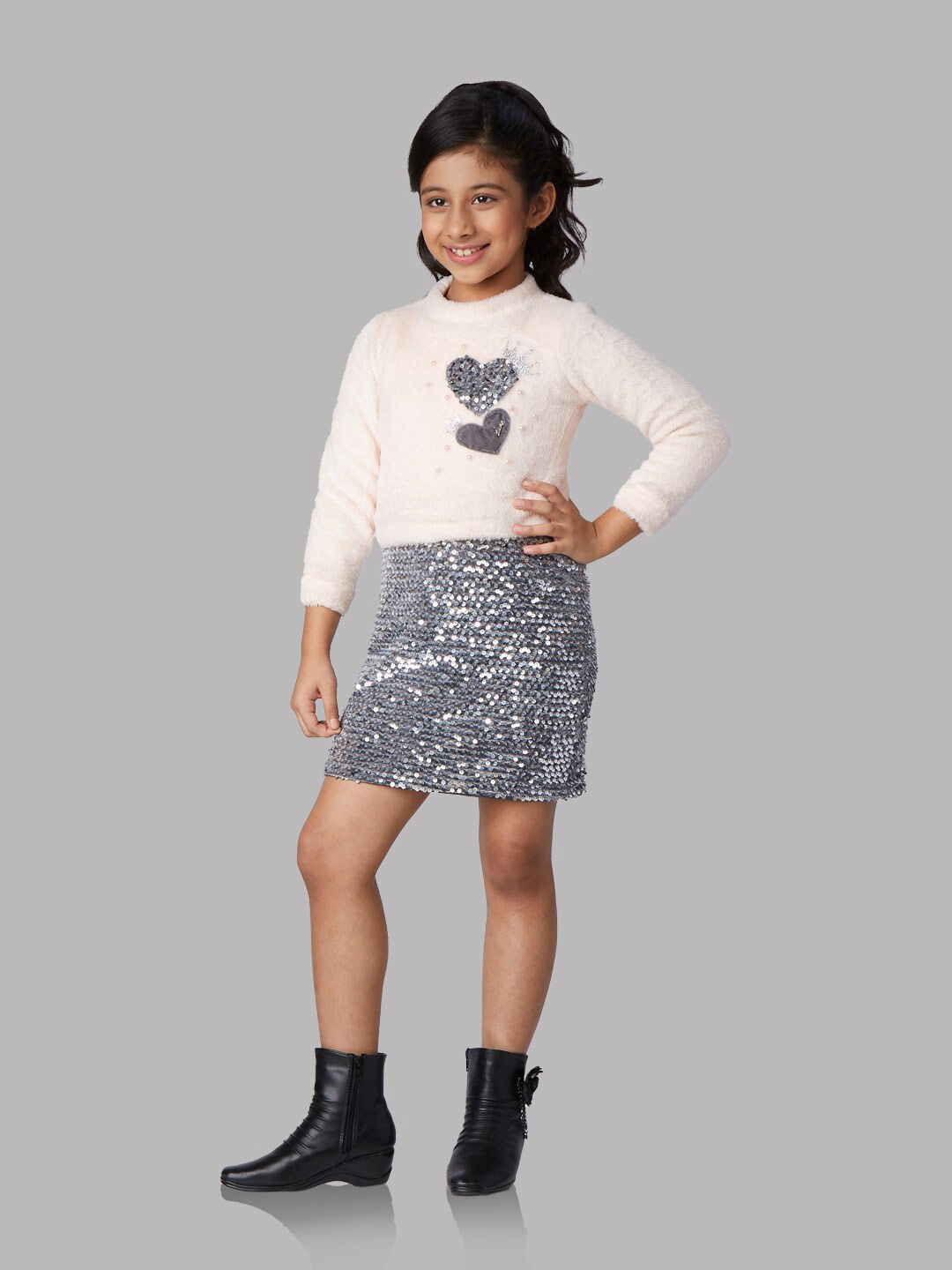 

Peppermint Girls Sequins Embellished Sheath Dress, Peach