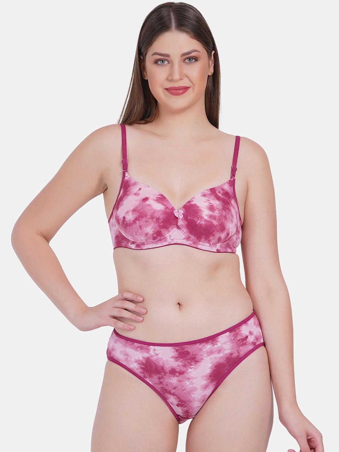 

Reveira Abstract Printed Lingerie Set, Burgundy