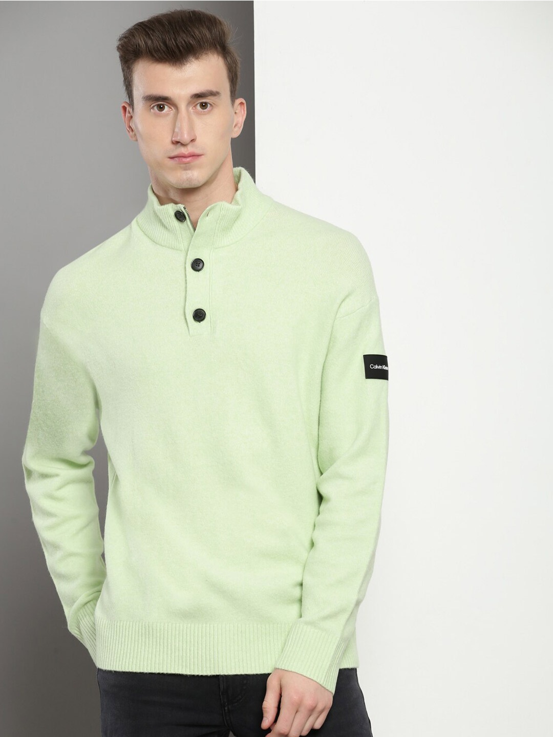 

Calvin Klein Mock Collar Pullover Sweater, Green