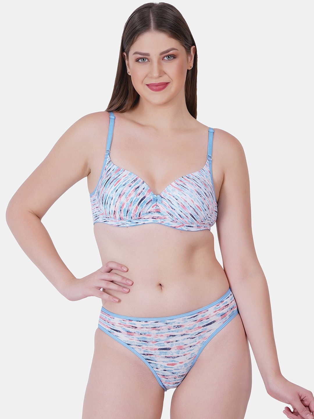 

Reveira Abstract Printed Lingerie Set, Blue