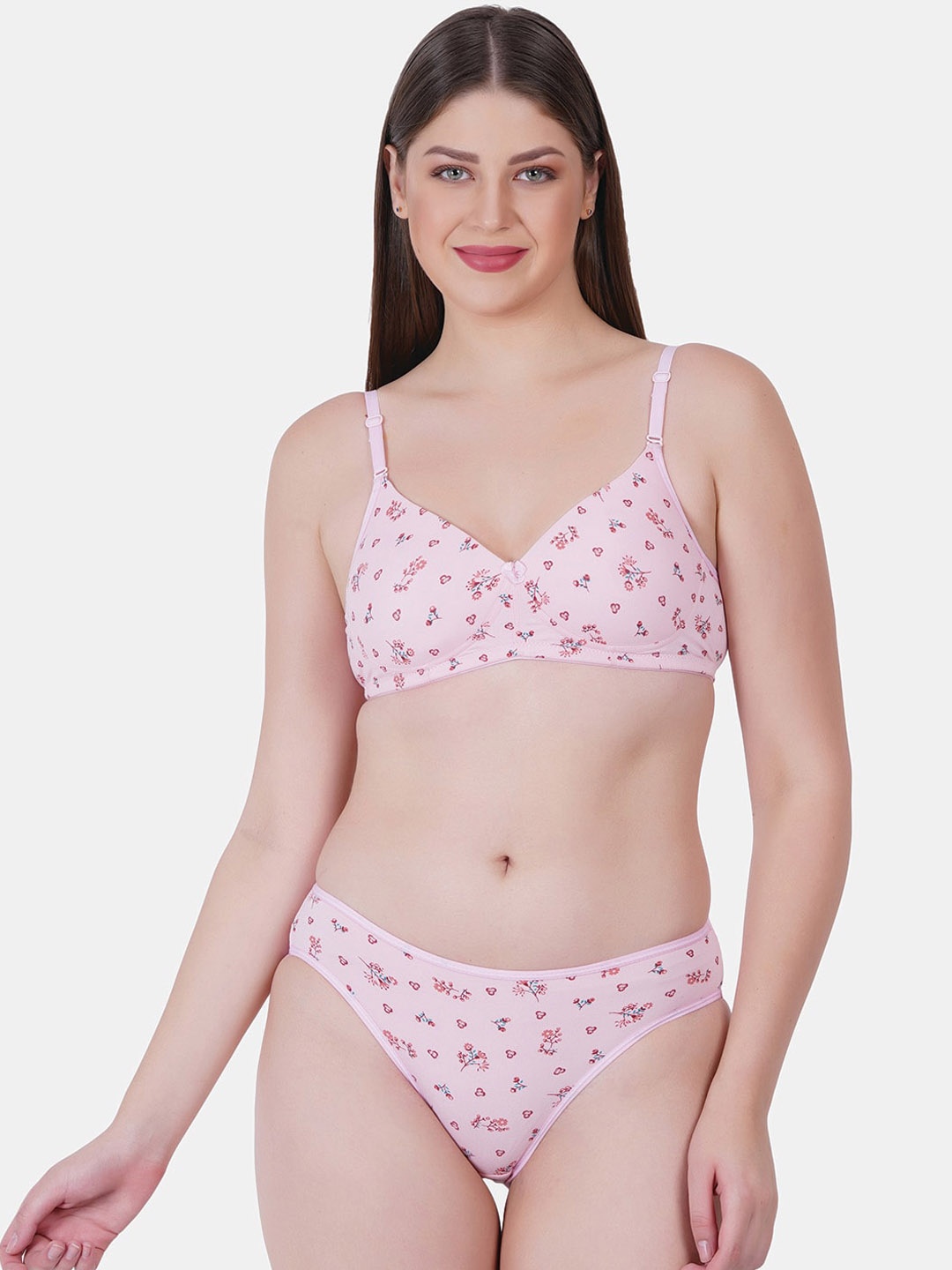 

Reveira Floral Printed Lingerie Set Sayna261-D2-30, Pink