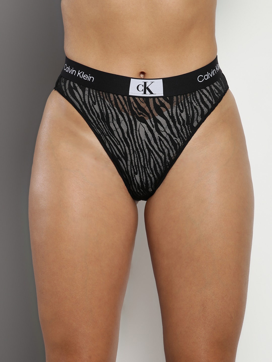

Calvin Klein Self Design Outer Elastic Bikini Briefs, Black