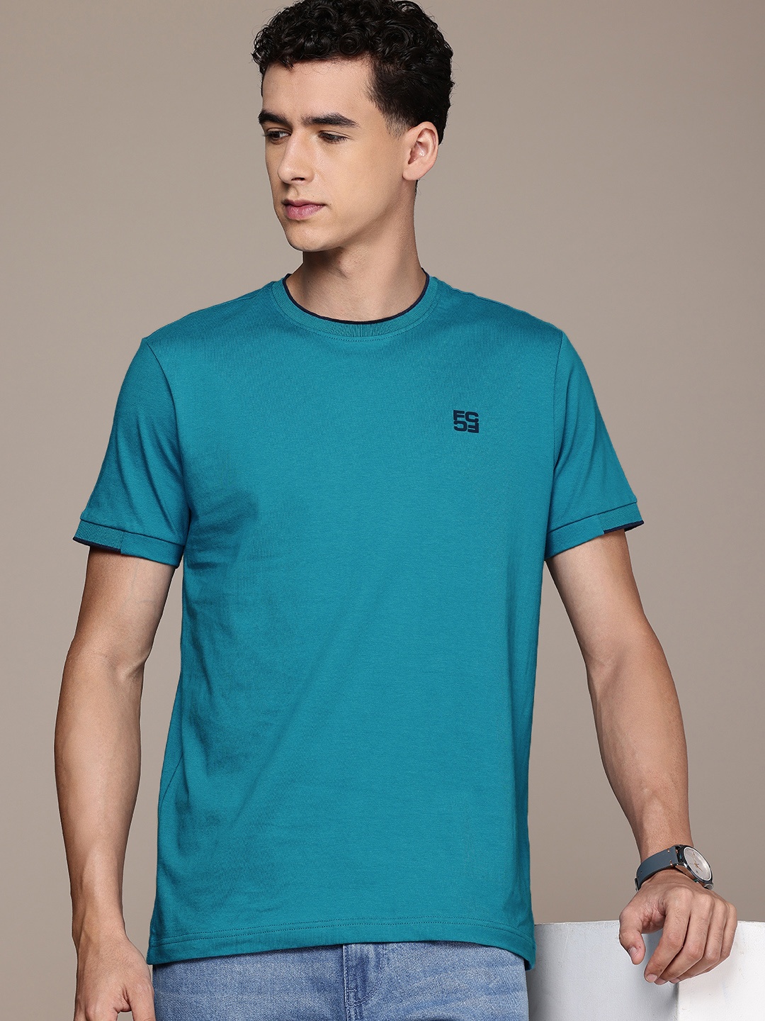 

French Connection Pure Cotton Casual T-shirt, Blue