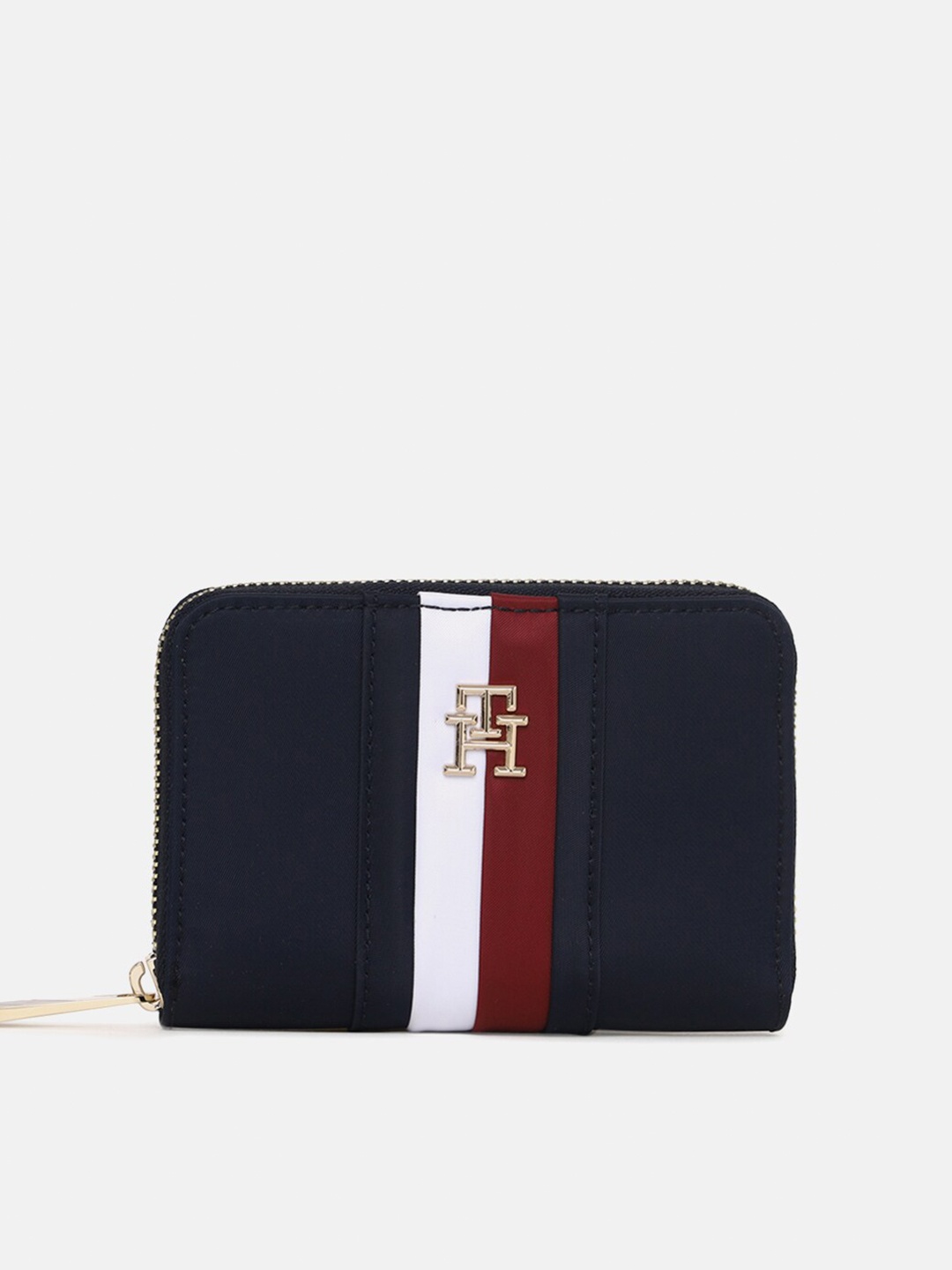 

Tommy Hilfiger Women Striped Zip Around Wallet, Navy blue