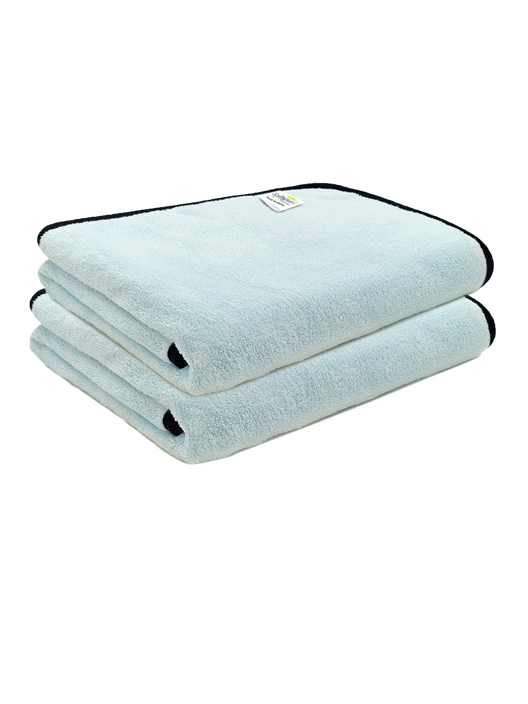 

Softspun Microfiber Blue & Black 2 Pieces 300 GSM Anti-Bacterial Bath Towels