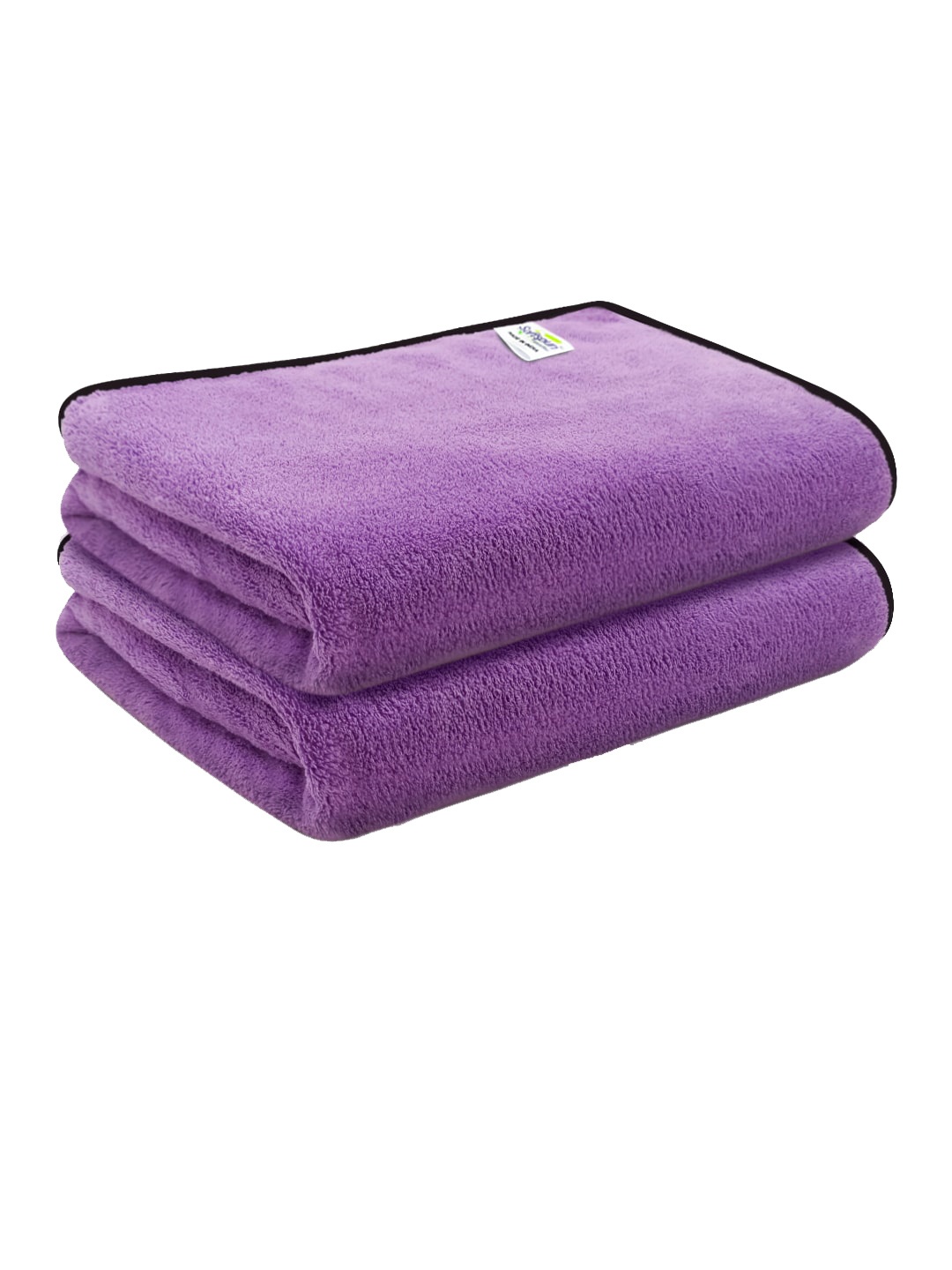 

Softspun Microfiber Purple & Black 2 Pieces 300 GSM Anti-Bacterial Bath Towels