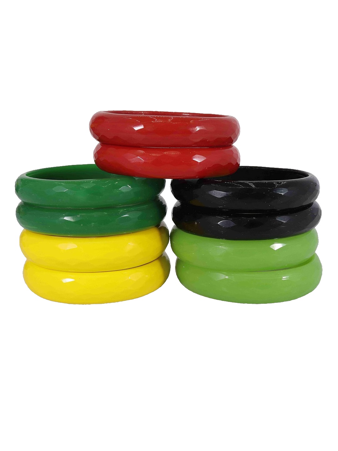 

NMII Set of 10 Glossy Finished Bangles, Maroon