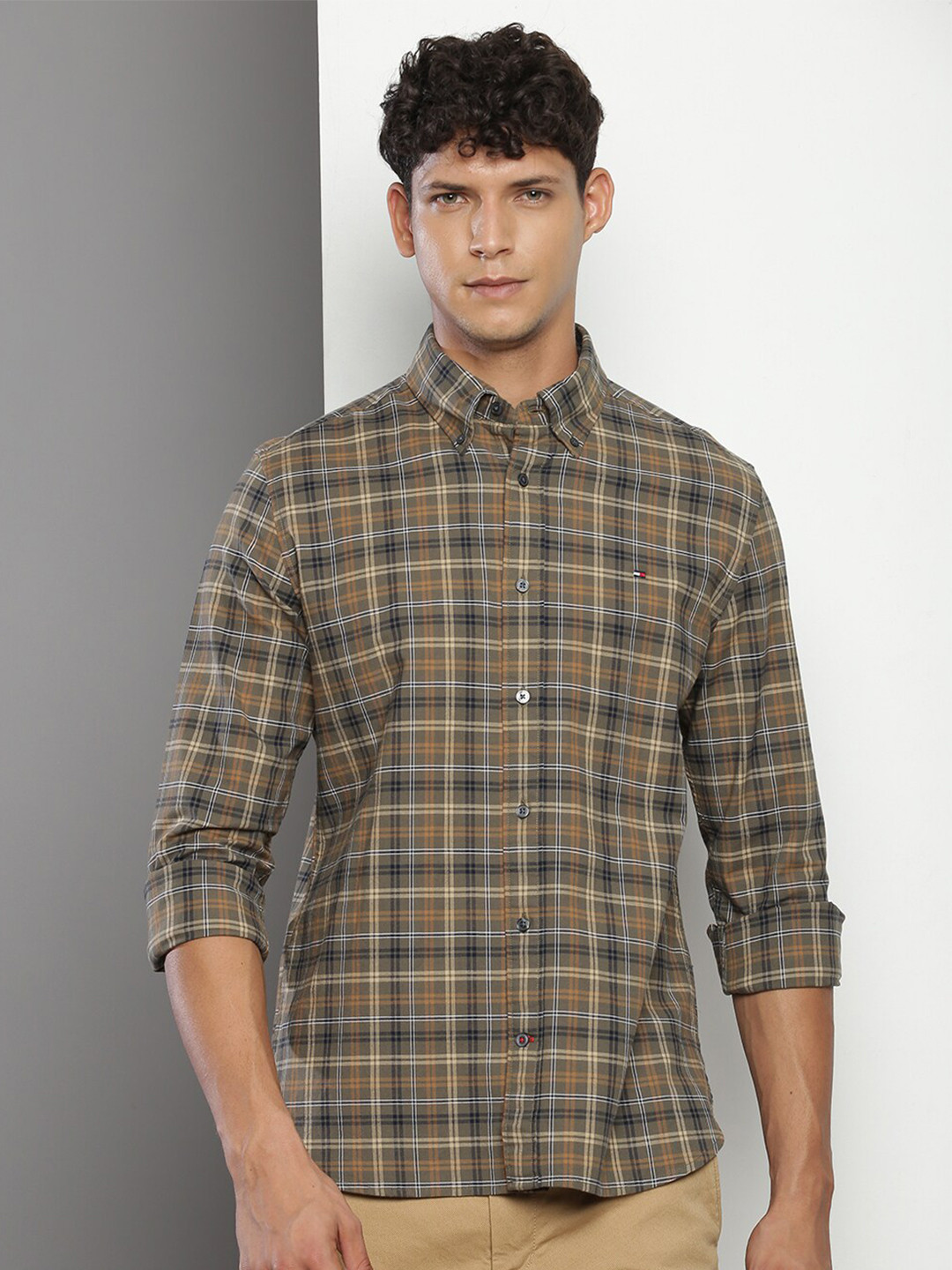 

Tommy Hilfiger Checked Classic Cotton Casual Shirt, Green