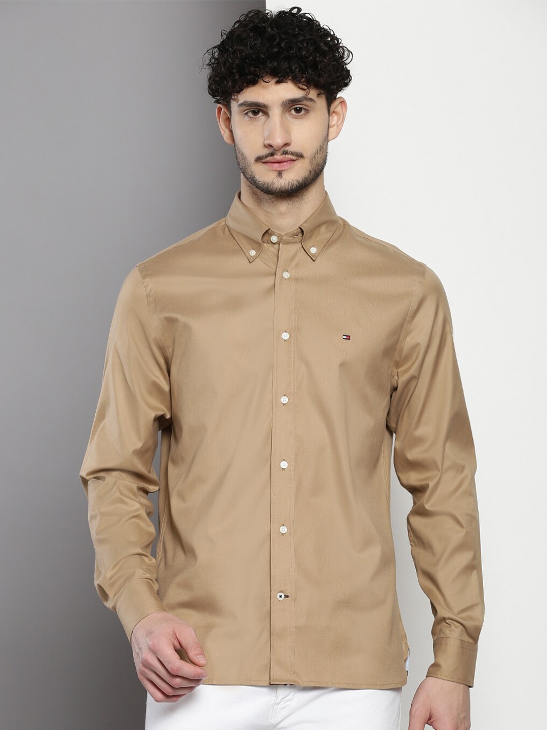 

Tommy Hilfiger Button-Down Collar Classic Casual Shirt, Khaki