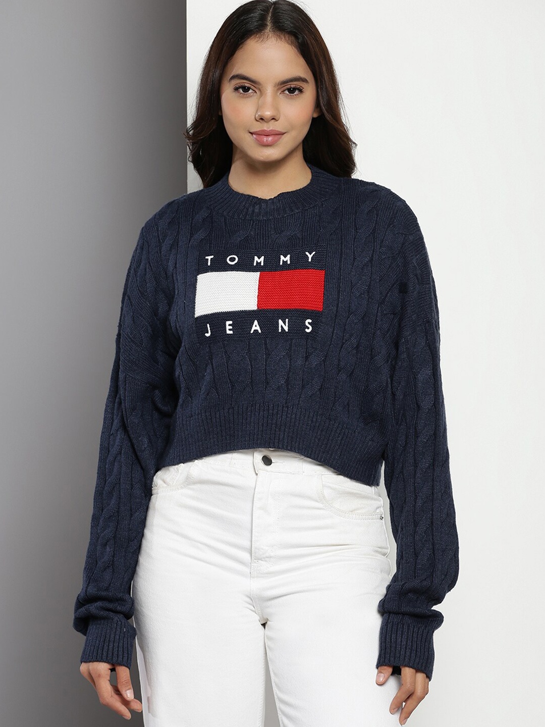 

Tommy Hilfiger Typography Embroidered Pullover, Navy blue