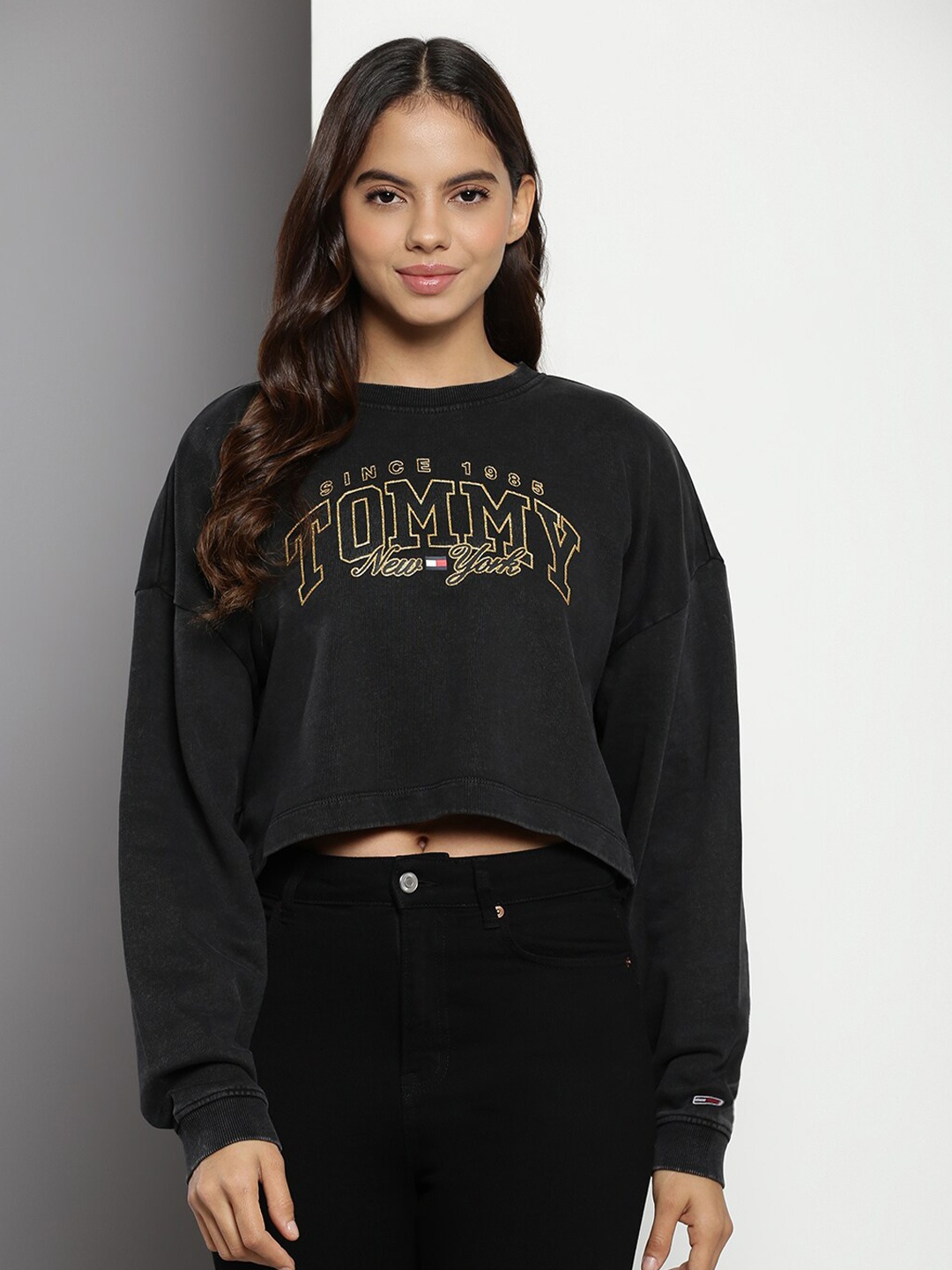

Tommy Hilfiger Typography Printed Pullover Sweatshirt, Black