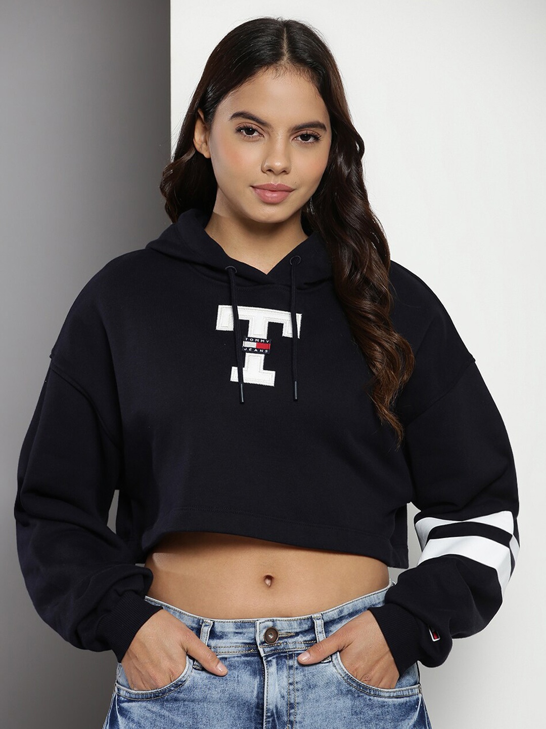 

Tommy Hilfiger Typography Printed Hooded Pullover Sweatshirt, Navy blue