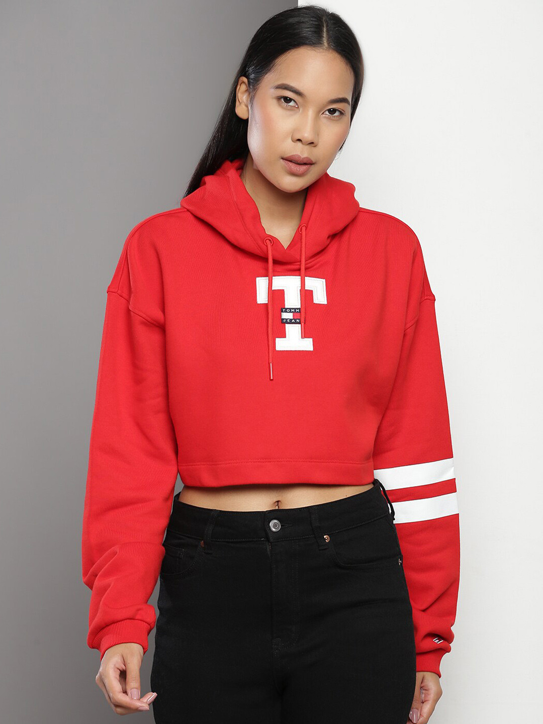 

Tommy Hilfiger Typography Printed Hooded Pullover Sweatshirt, Red