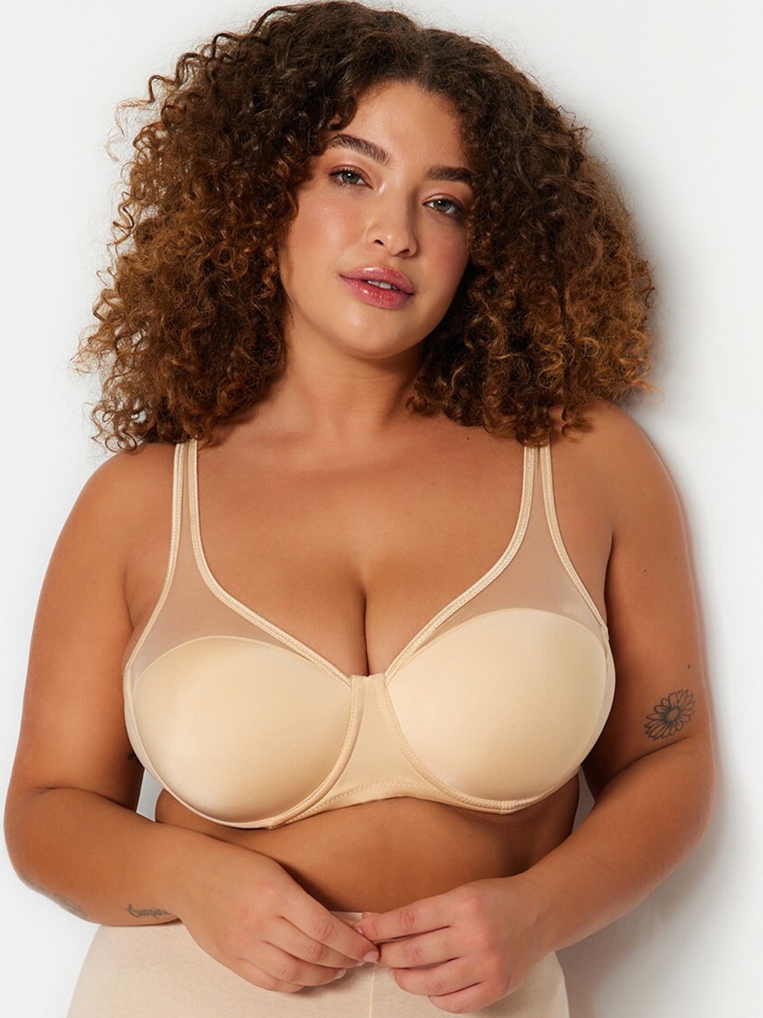 

Trendyol Full Coverage Underwired Lightly Padded With All Day Comfort, Nude