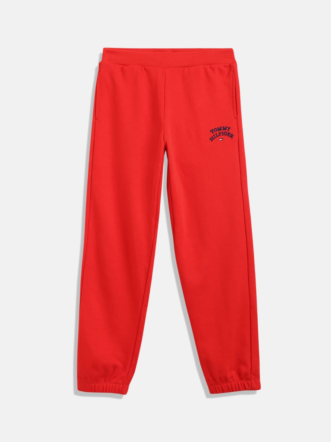 Tommy Hilfiger Boys Mid-Rise Cotton Joggers, Orange
