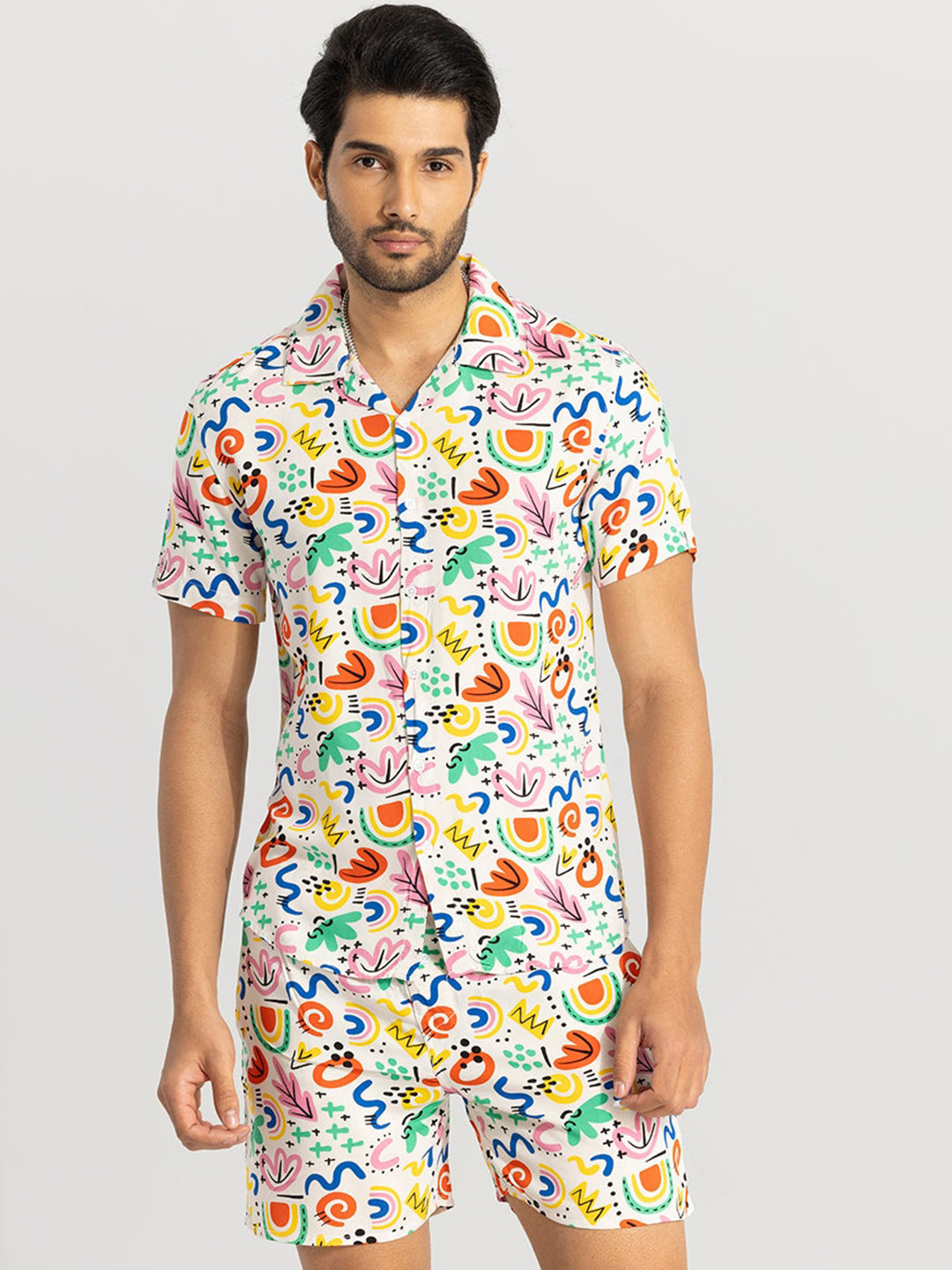 

Snitch Pink Printed Shirt & Shorts Co-Ords