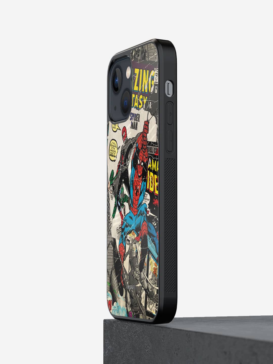 

macmerise Comic Spider Printed iPhone 13 Mini Phone Bumper Case Cover, Grey