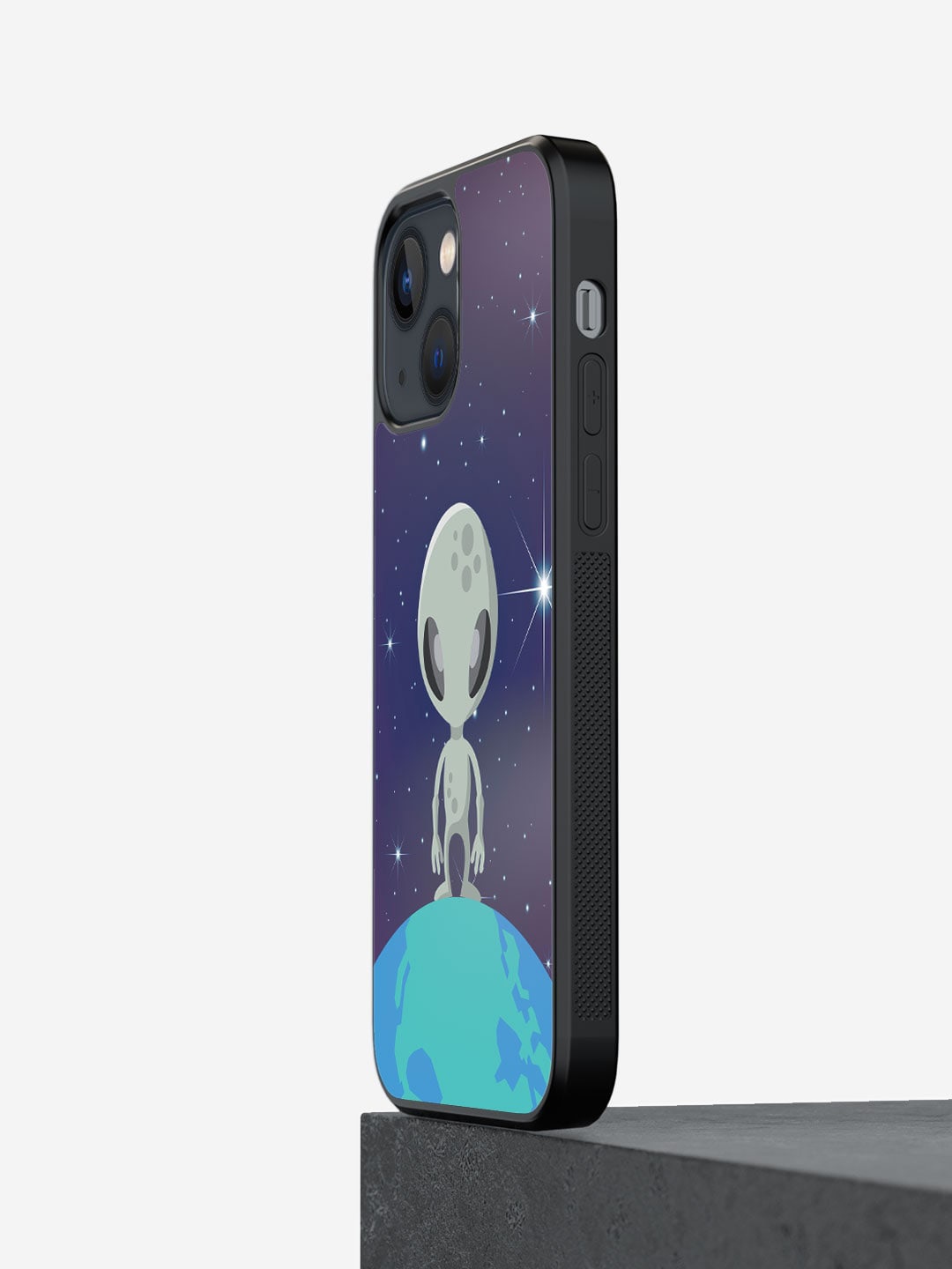 

macmerise Unisex Alien Printed iPhone 13 Mini Phone Bumper Case Cover, Blue