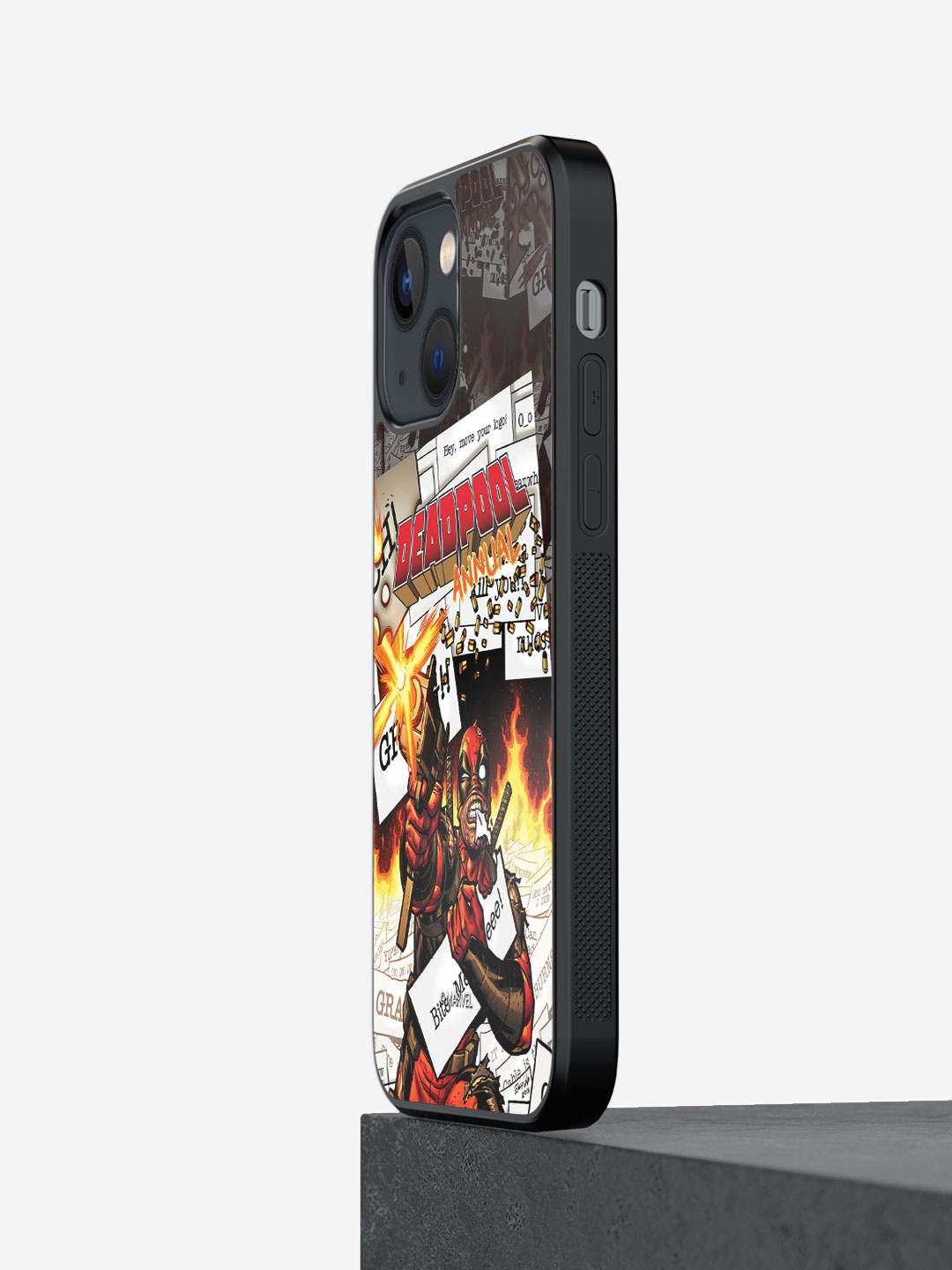 

macmerise Comic Deadpool Printed iPhone 13 Mini Phone Bumper Case Cover, Red