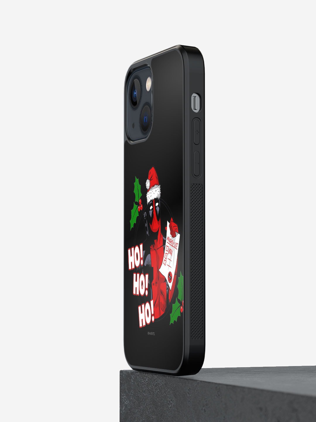 

macmerise Deadpool Santa Printed iPhone 13 Mini Phone Bumper Case Cover, Black