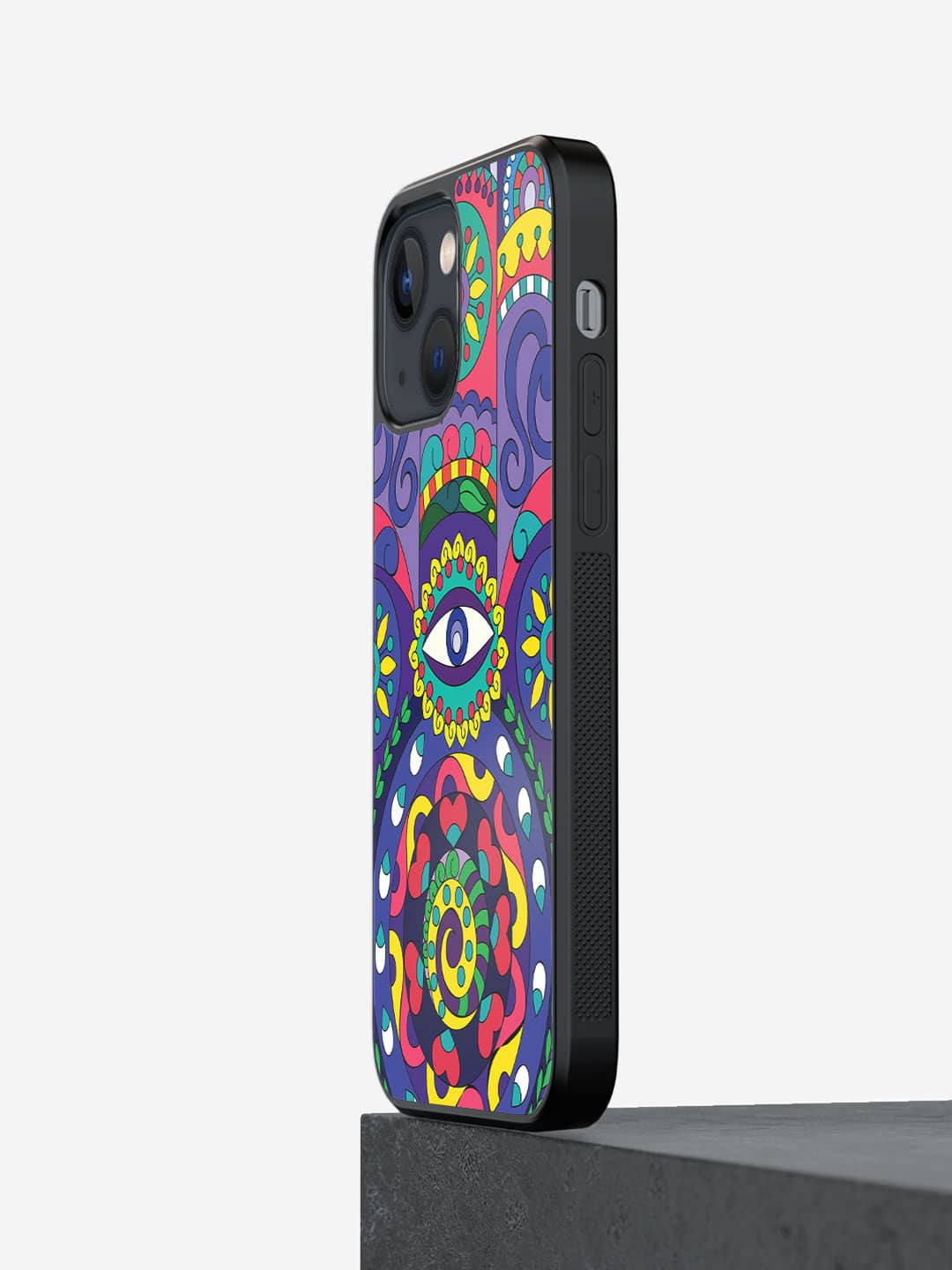 macmerise Humsa Printed iPhone 13 Mini Phone Bumper Case Cover, Purple