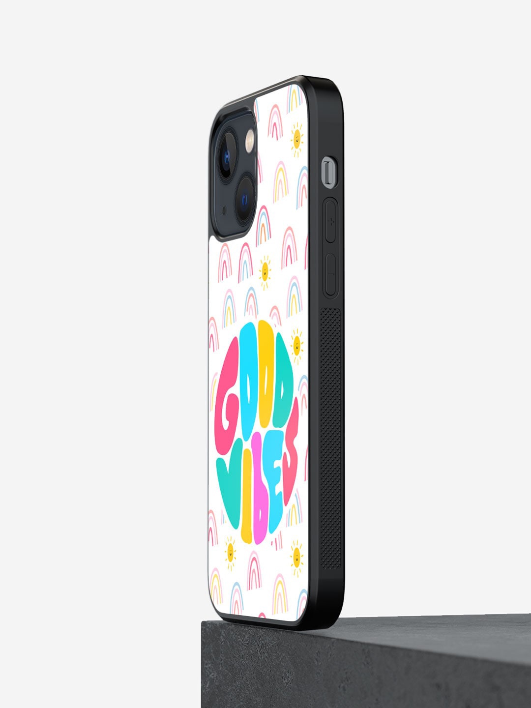 

macmerise Good Vibes Printed iPhone 13 Mini Phone Bumper Case Cover, White