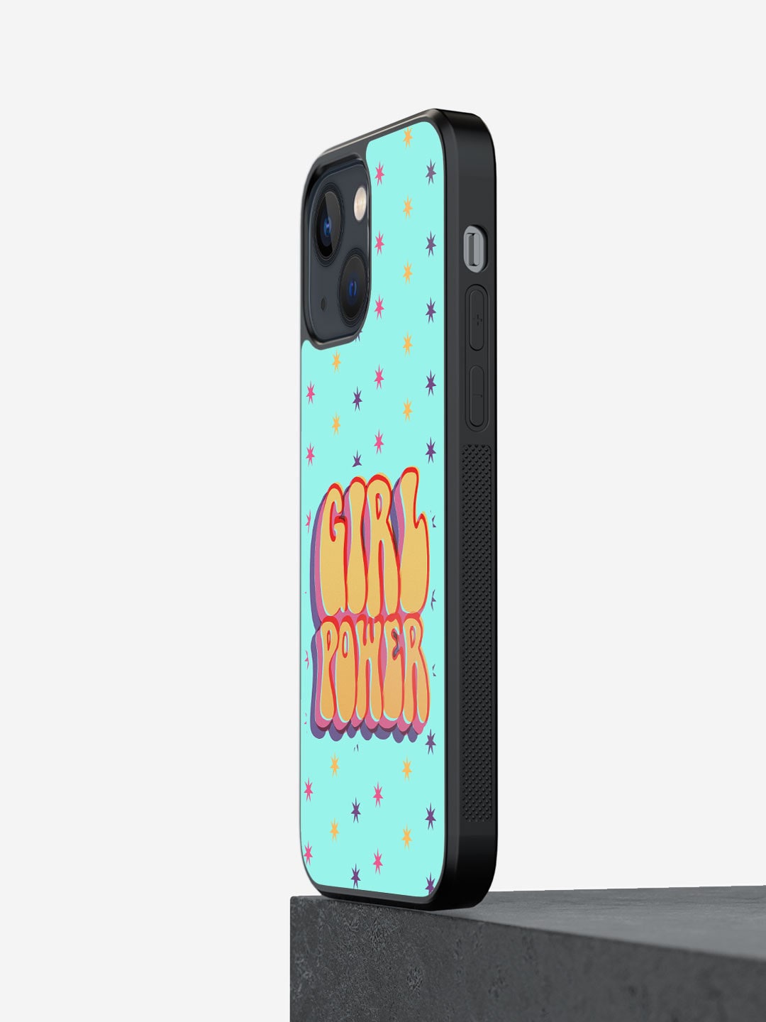 macmerise Girl Power Printed iPhone 13 Mini Phone Bumper Case Cover, Green