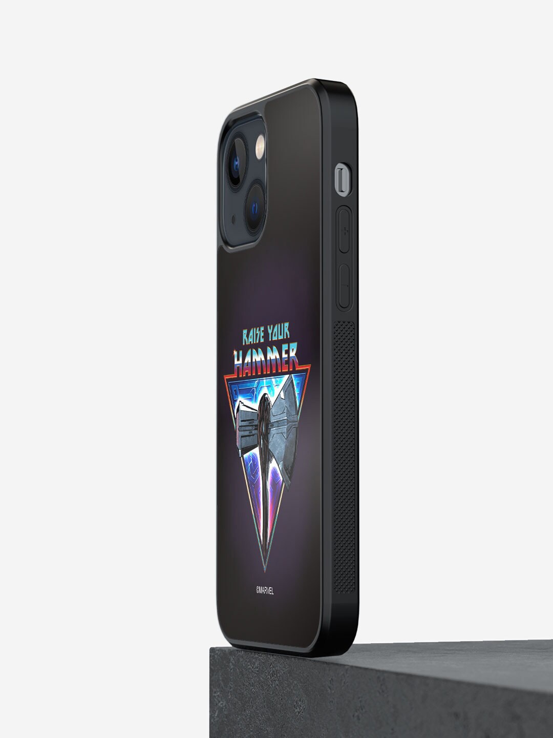 macmerise Worthy Raise Your Hammer Printed iPhone 13 Phone Bumper Case Cover, Black