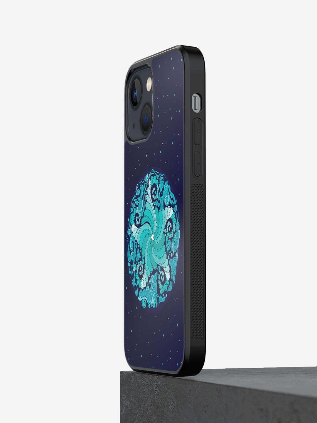 macmerise Tropical Printed iPhone 13 Phone Bumper Case, Navy blue