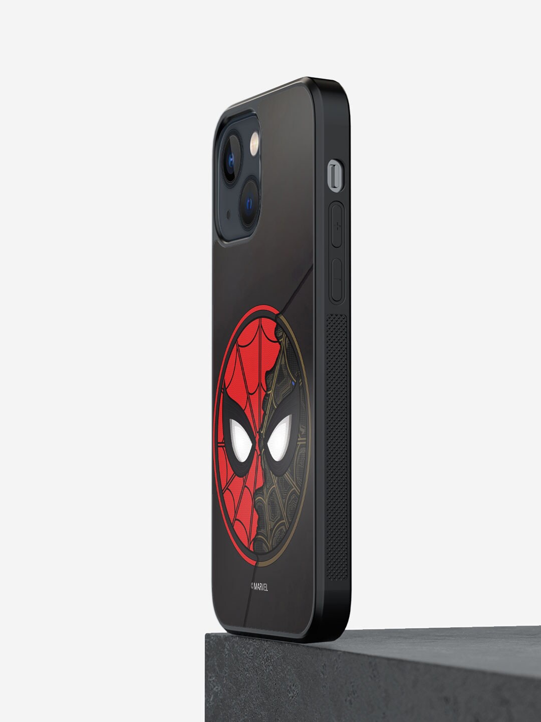 

macmerise Two Face Spidey Printed iPhone 13 Phone Bumper Case Cover, Black