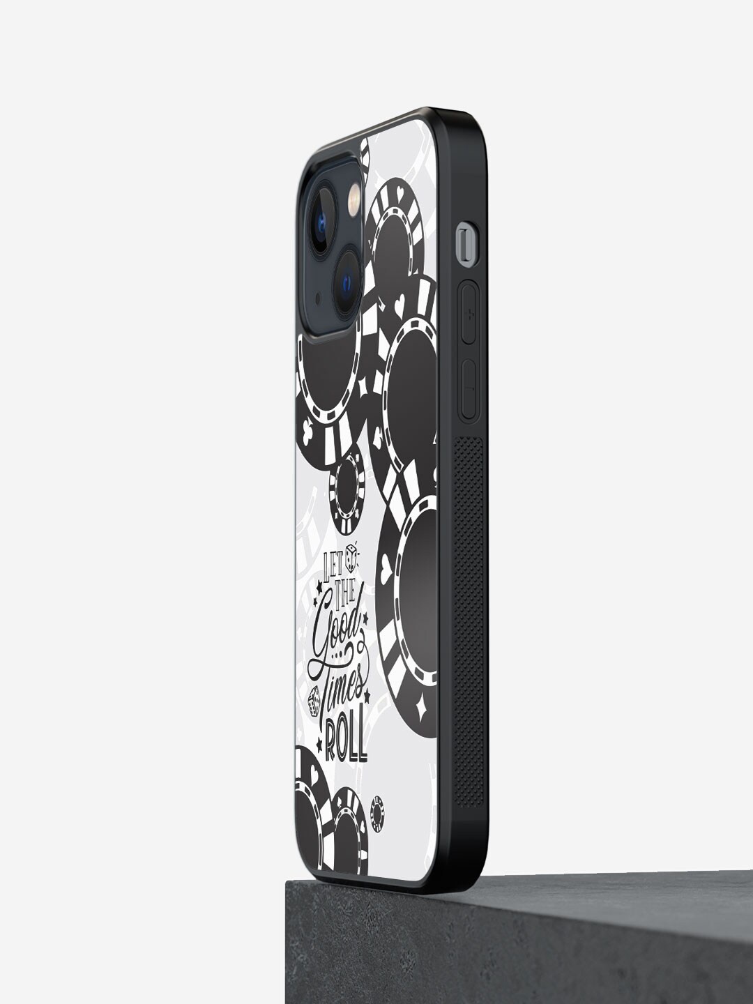 macmerise Let The Good Times Roll Printed iPhone 13 Mini Bumper Case Cover, Black