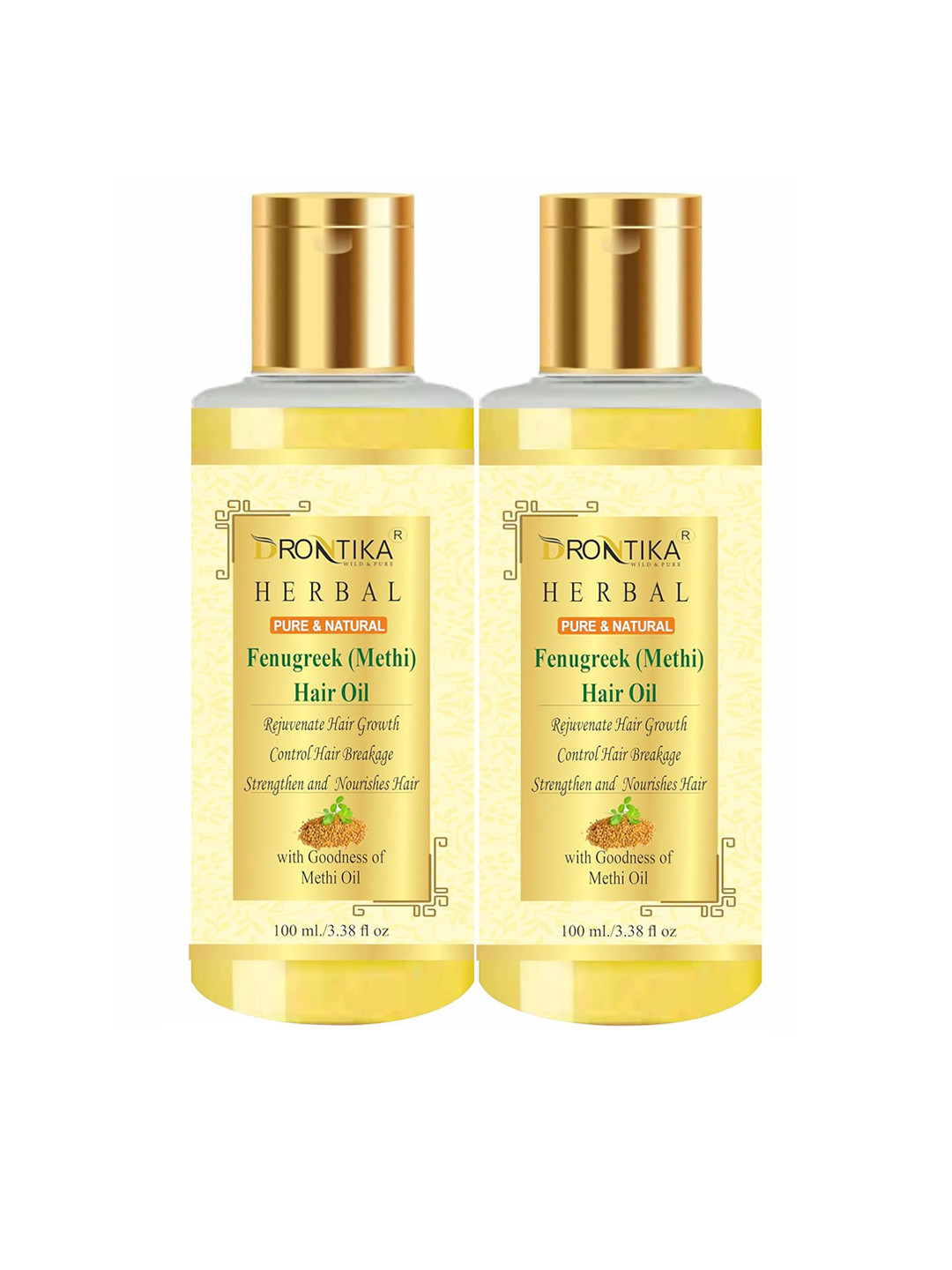 

DRONTIKA Set Of 2 Herbal Pure & Natural Fenugreek (Methi) Oil - 100ml Each, Beige