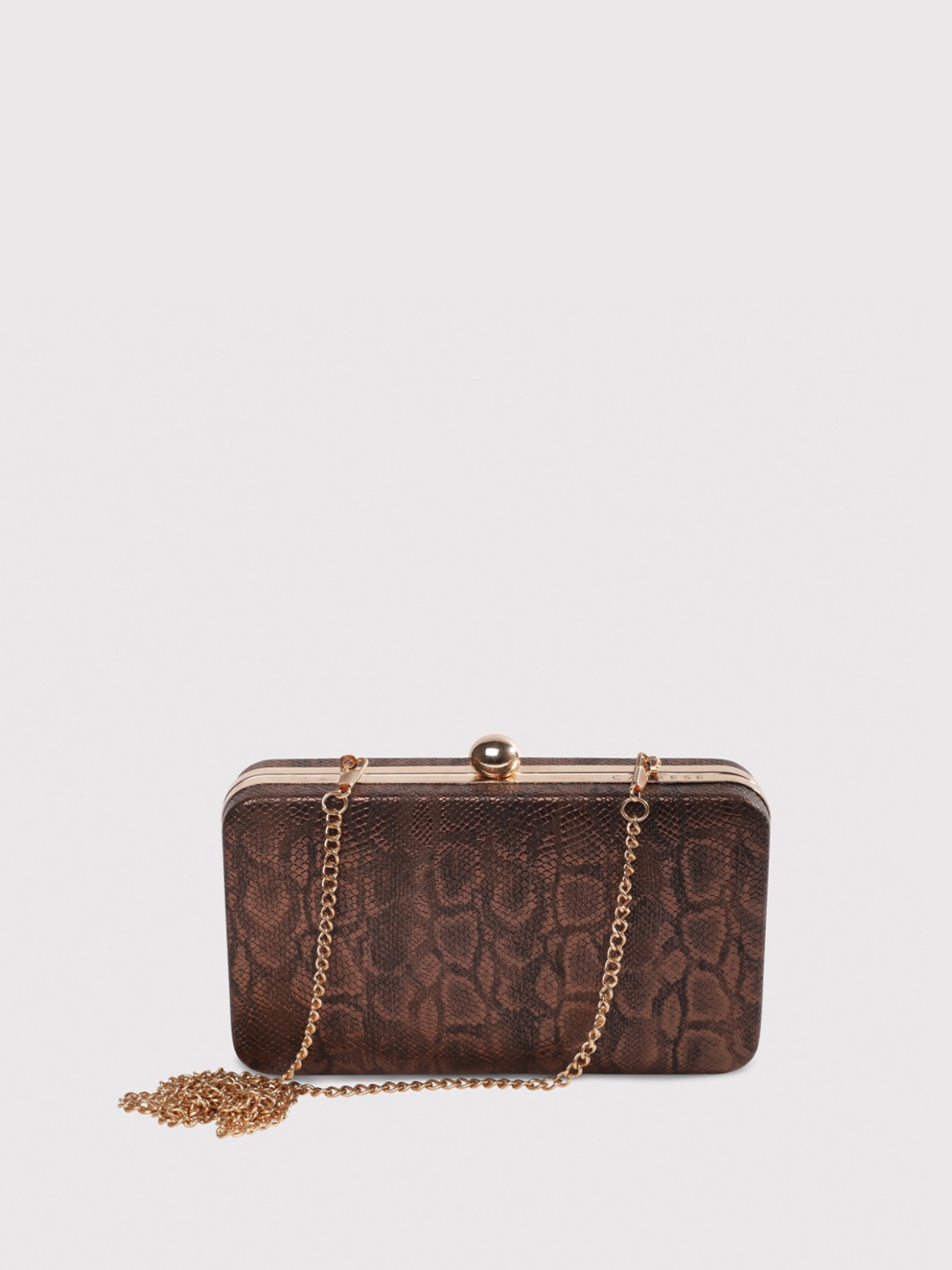 

Caprese Textured Box Clutch, Copper