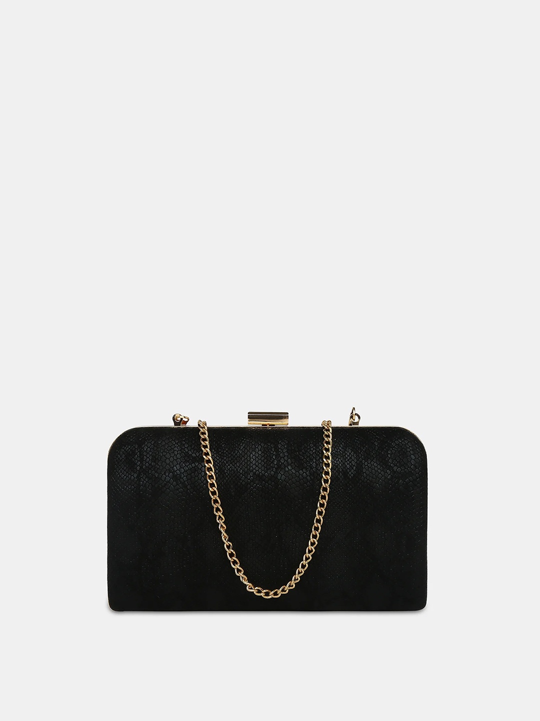 

Caprese Textured Box Clutch, Black