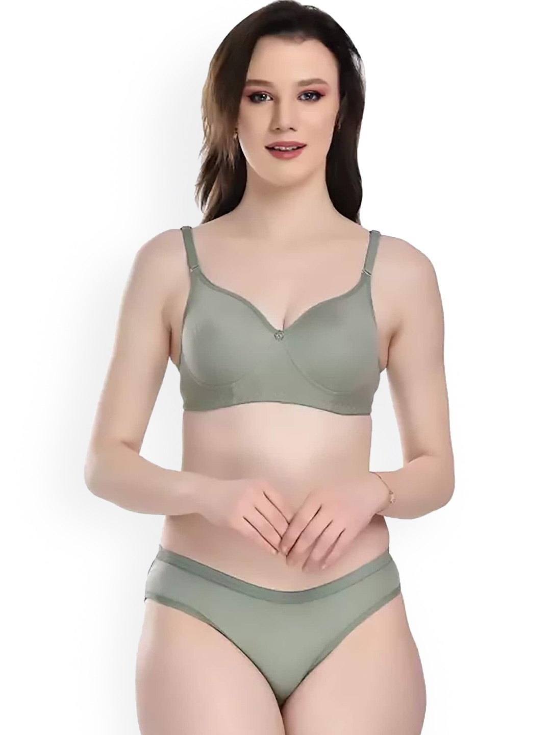 

AROUSY Cotton Briefs Lingerie Set, Green