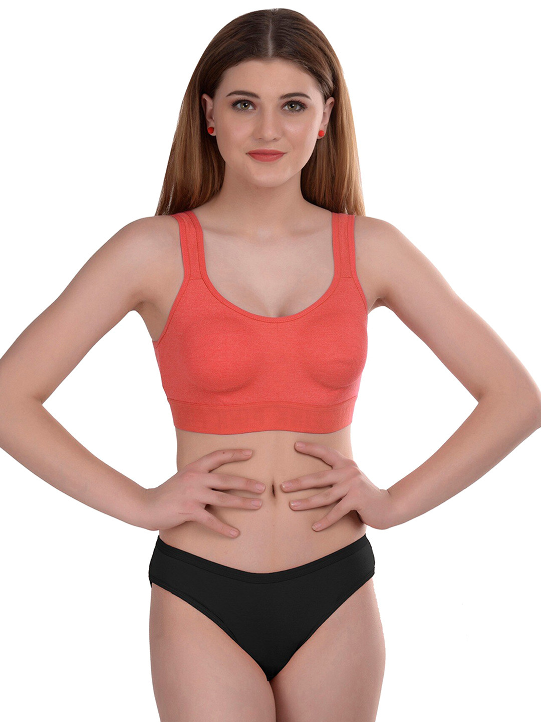 

AROUSY Cotton Briefs Lingerie Set, Red
