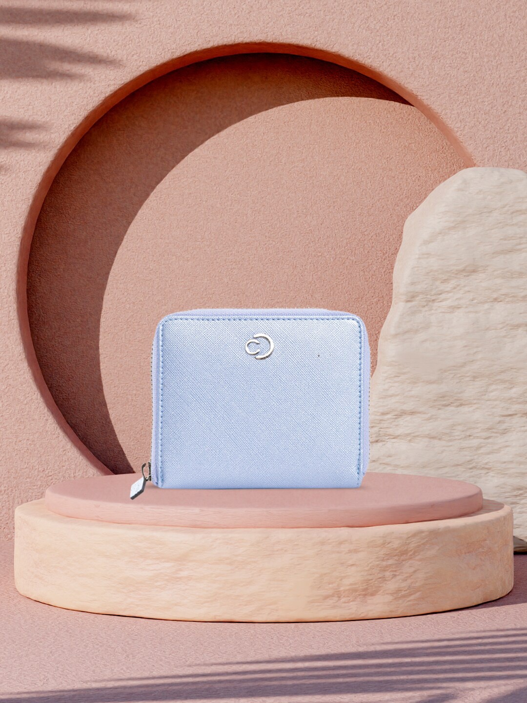 

Caprese Leather Zip Around Wallet, Blue