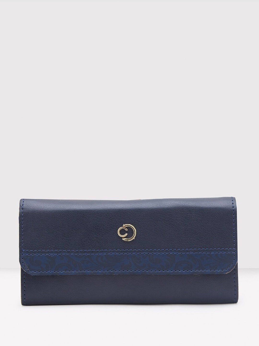 

Caprese Leather Two Fold Wallet, Navy blue