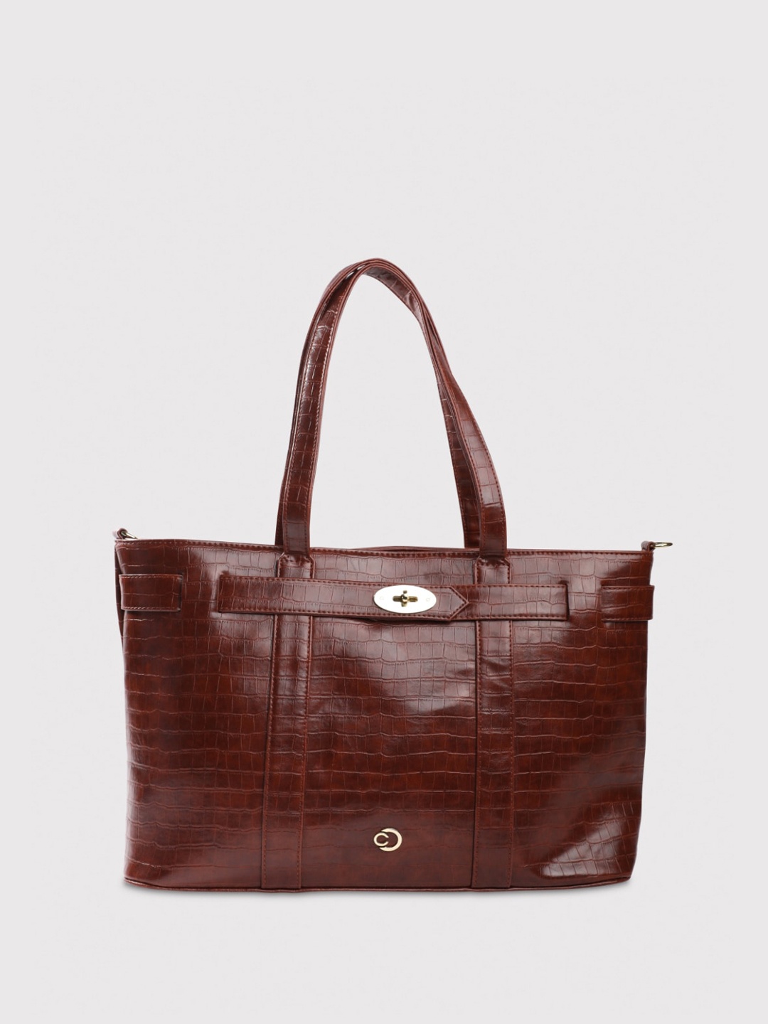 

Caprese Textured Leather Structured Handheld Bag, Brown