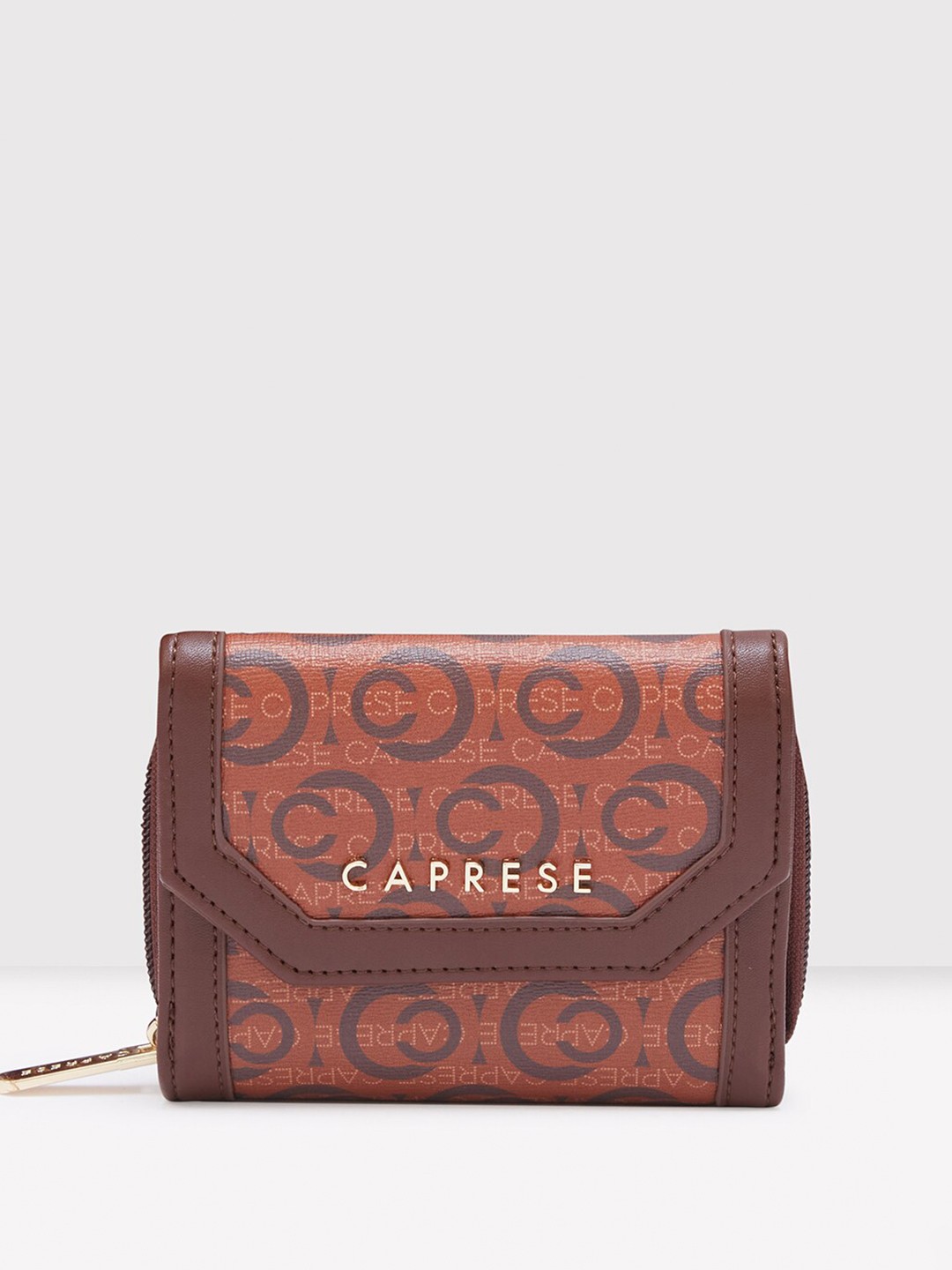 

Caprese Printed Leather Two Fold Wallet, Brown