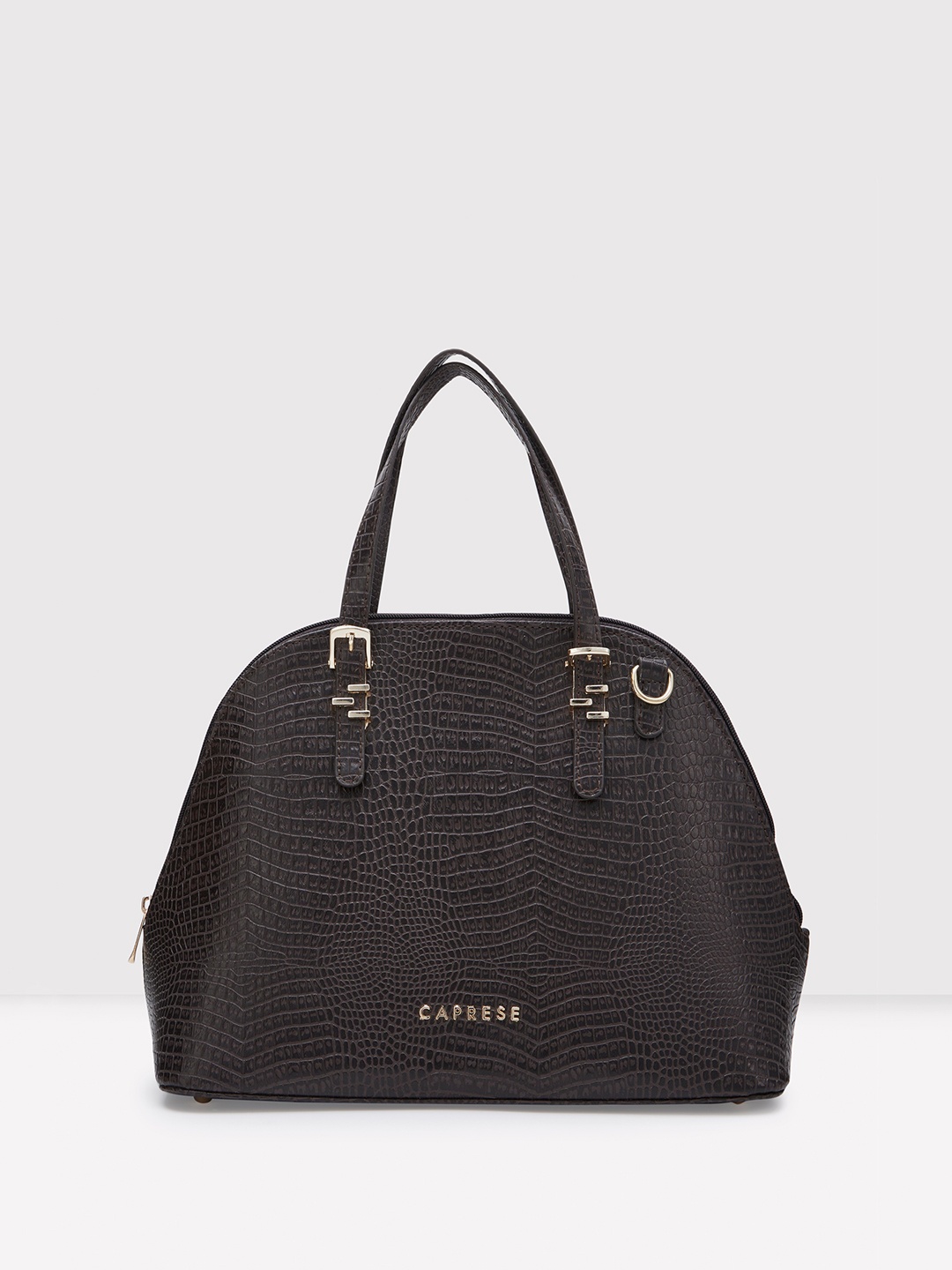 

Caprese Textured Leather Half Moon Handheld Bag, Brown