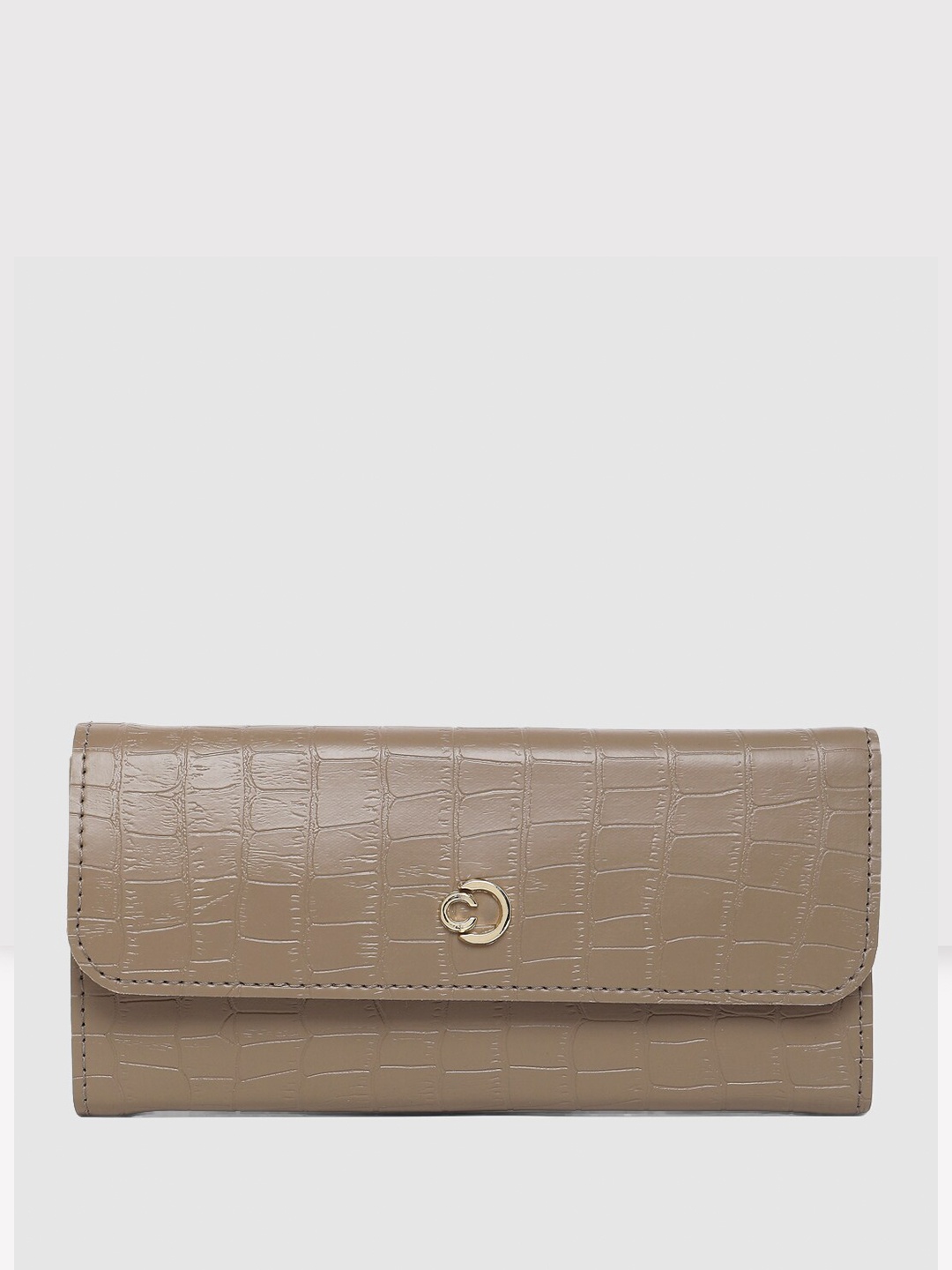 

Caprese Textured Leather Envelope Wallet, Brown